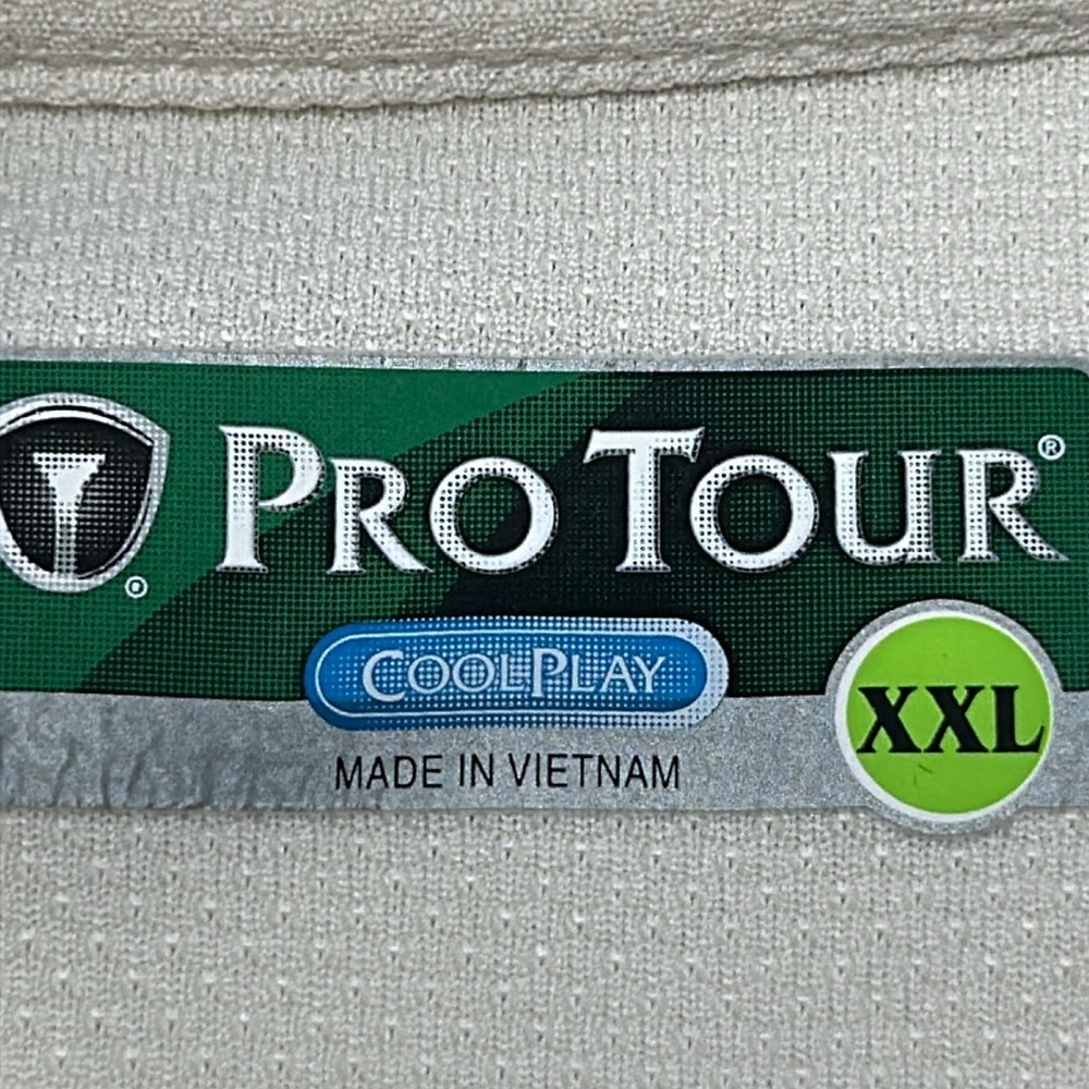 Pro Tour golf polo shirt, polyester, short sleeves. Size XXL. Cream color - Picture 2 of 10